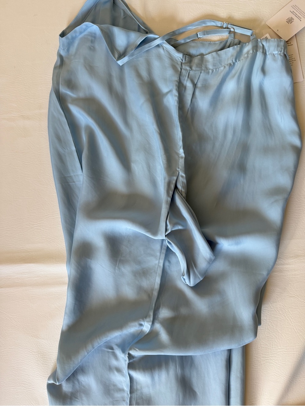 NWT- Athleta Calm Cool Romper light weight. Blue summer Wide-Leg Satin- Medium - Picture 9 of 13